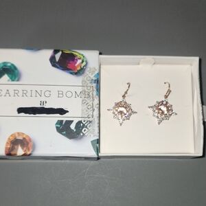 Lab Created Peach Quartz Rose Gold Plate Earrings Firm price $32